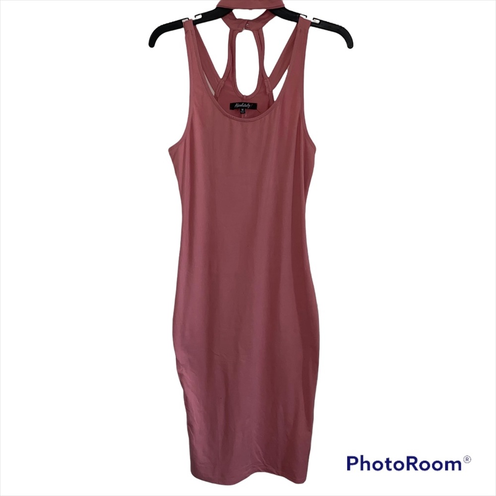 Neck clasp bodycon dress
